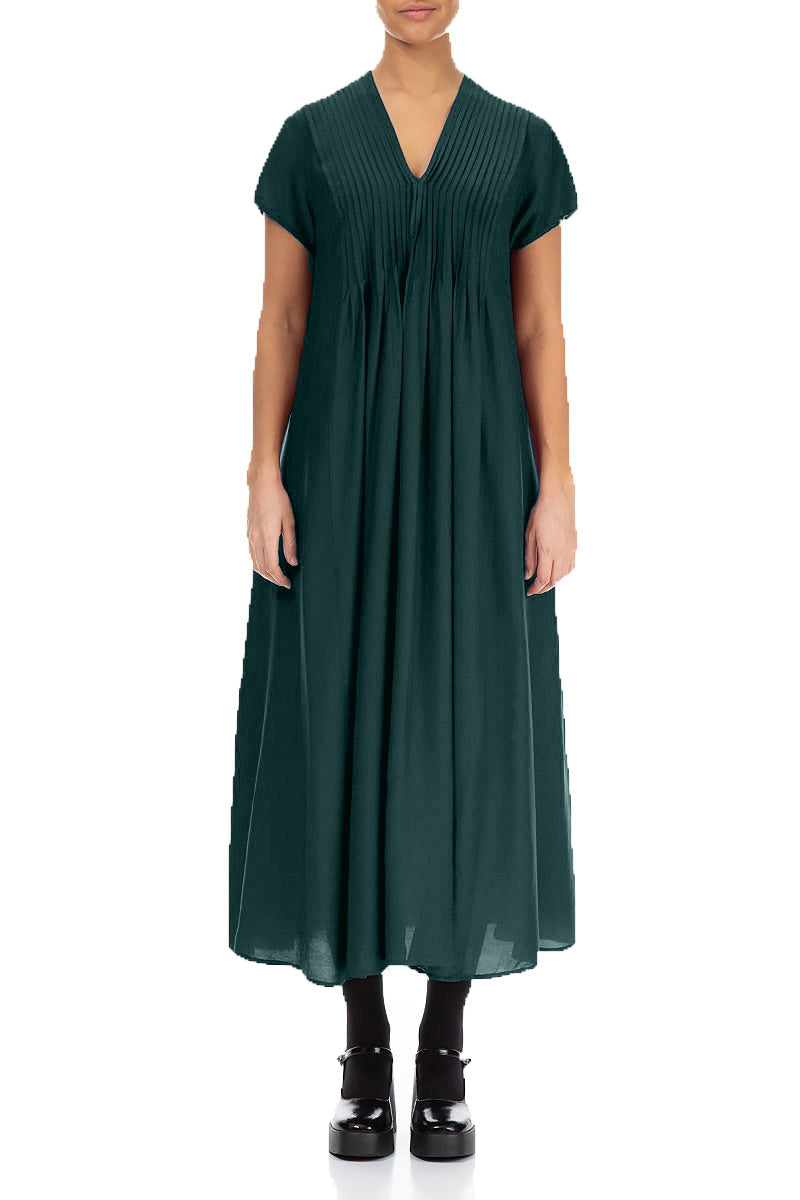 Romantic Peacock Silk Bamboo Dress 1