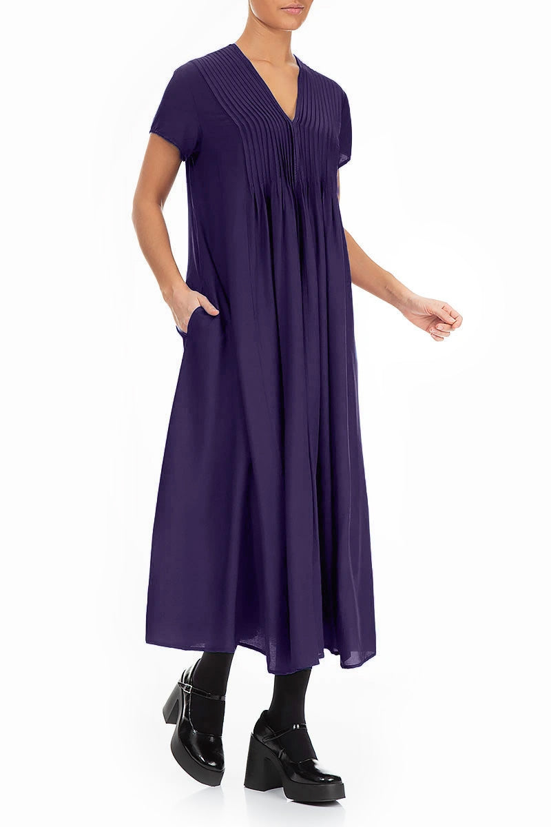 Romantic Royal Purple Silk Bamboo Dress 3