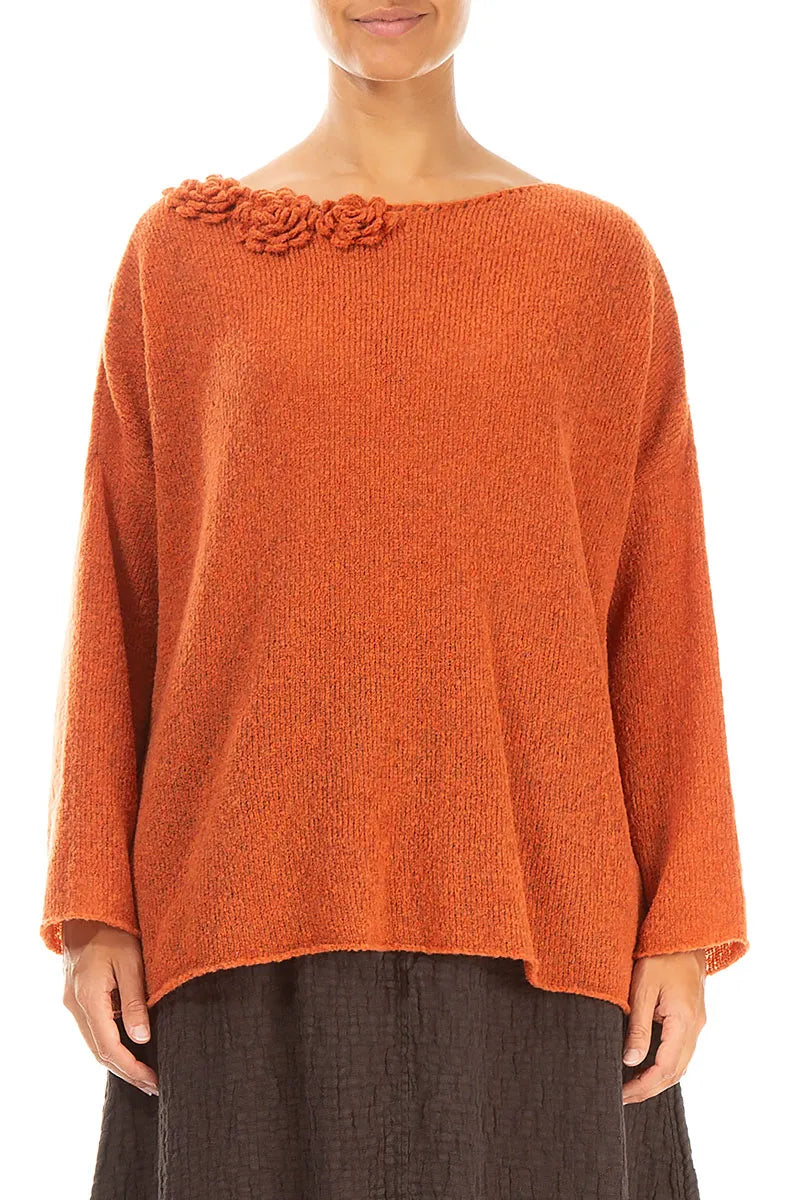 Rosette Ember Wool Sweater 1