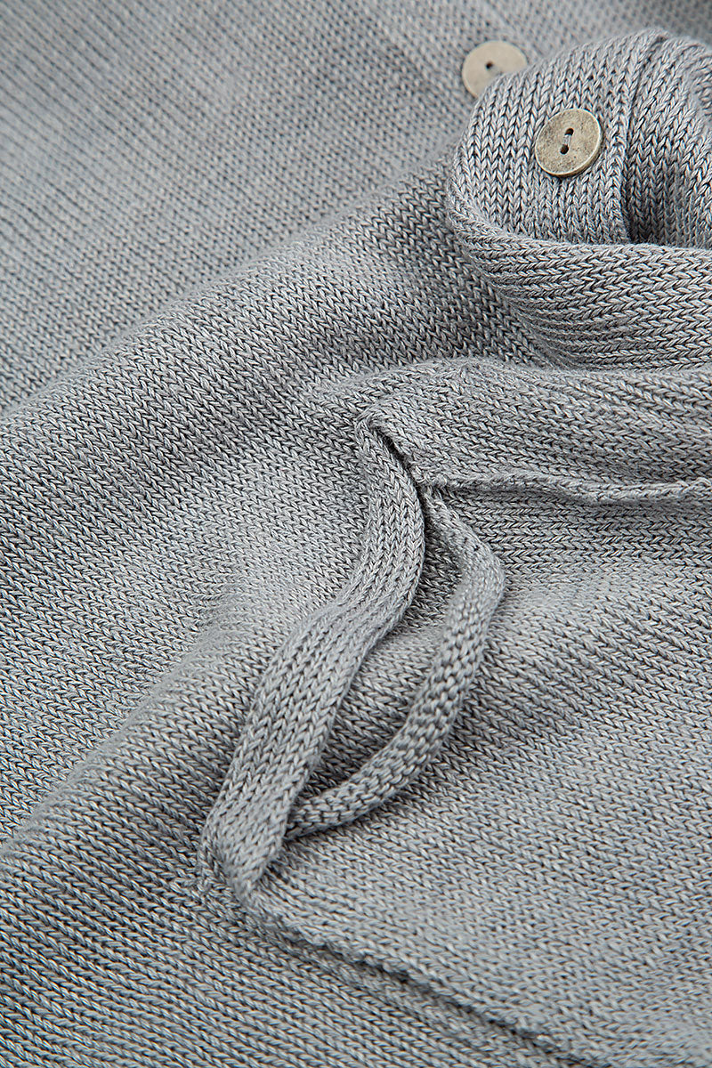 Rounded Grey Linen Cardigan 5