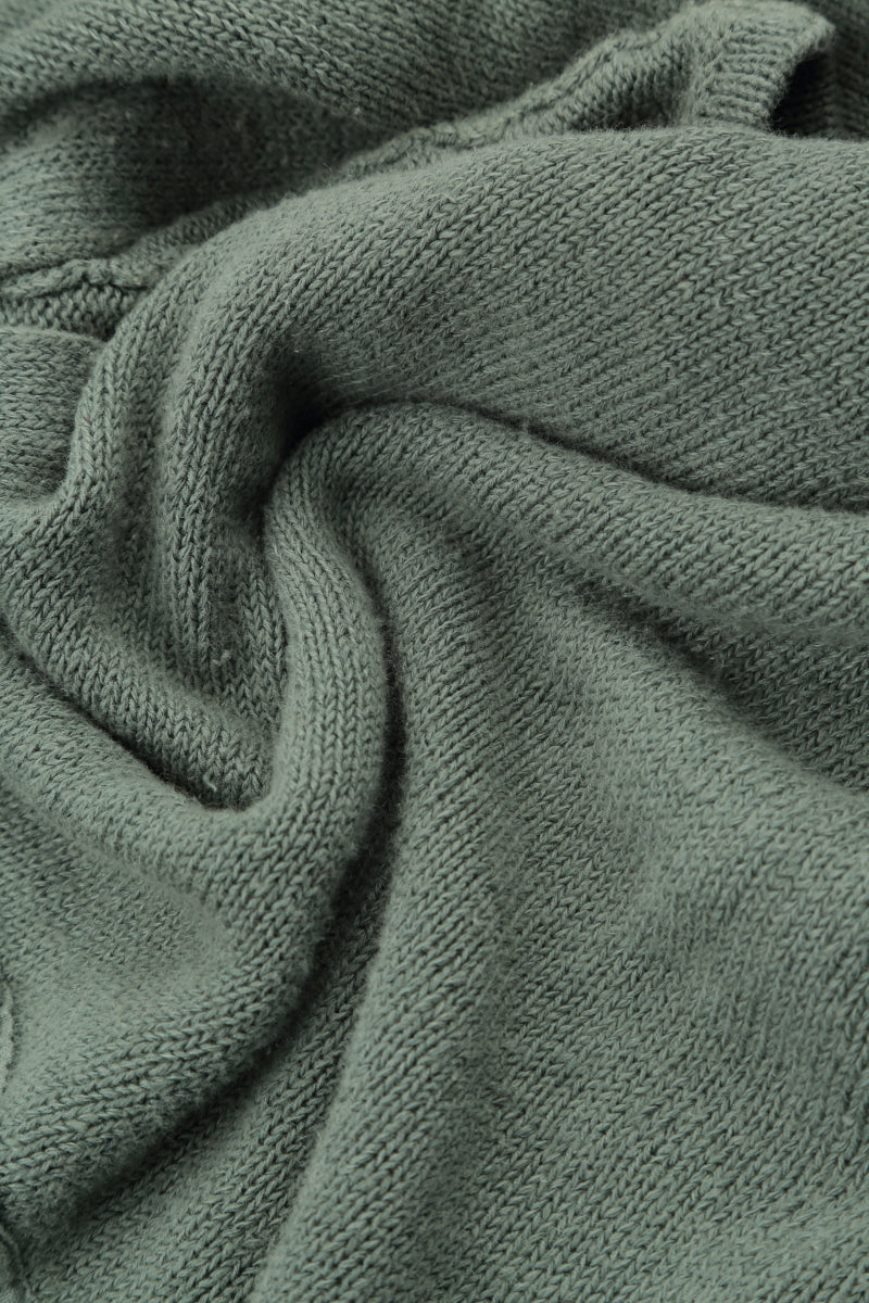 Rounded Sage Linen Cardigan 5