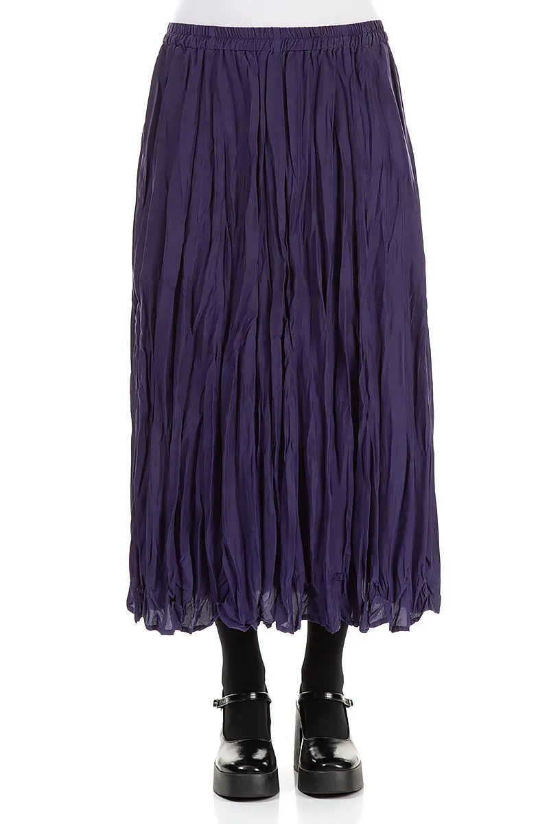 Royal Purple Crumpled Silk Bamboo Skirt 1