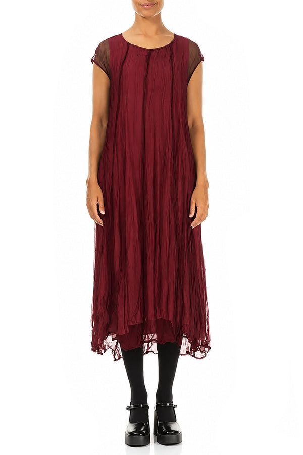 Ruby Crumpled Silk Chiffon Dress 1
