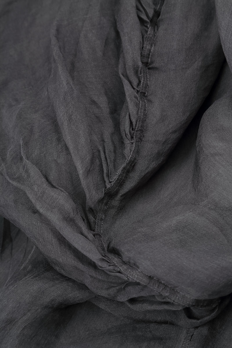 Ruched Graphite Blue Silk Chiffon Skirt 5