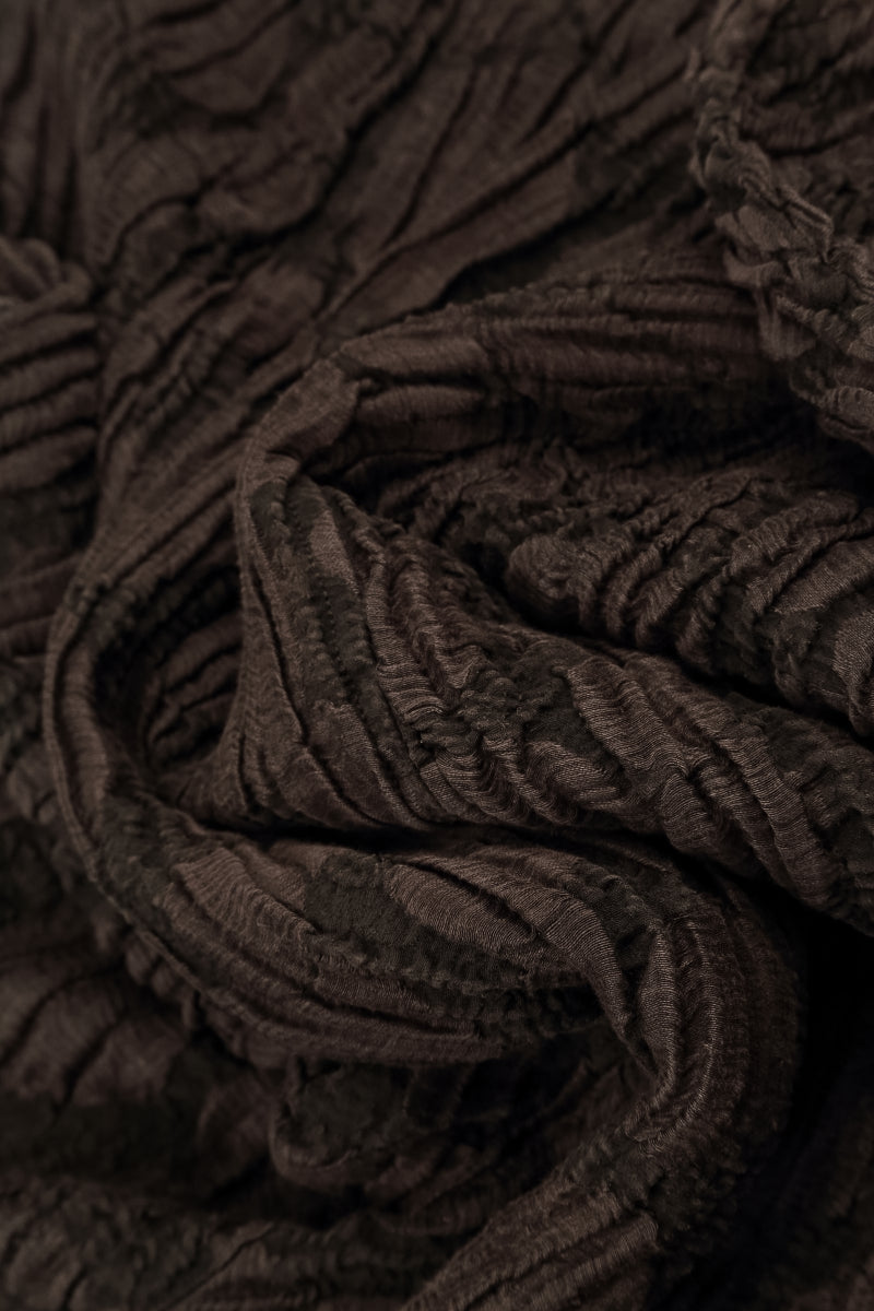 Ruched Hem Forest Brown Circle Silk Linen Trousers 5