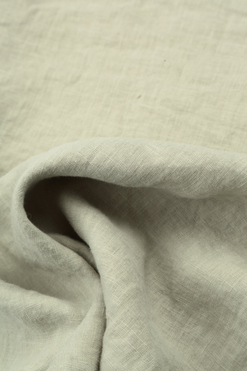 Ruched Laurel Green Linen Dress 5