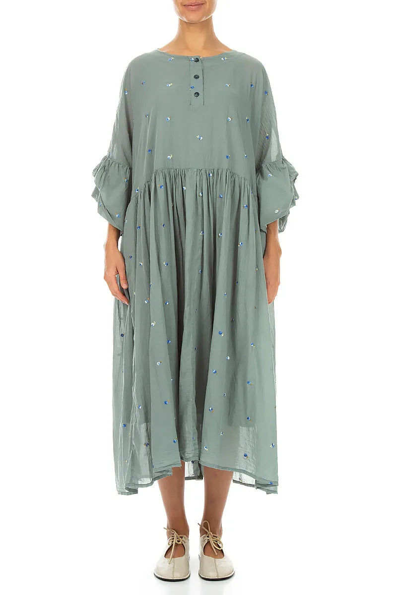 sachin and babi light blue dress Farm Rio Anika Printed Belted Cotton-blend Mini Shirt Dress Dark Blue Farm  Rio