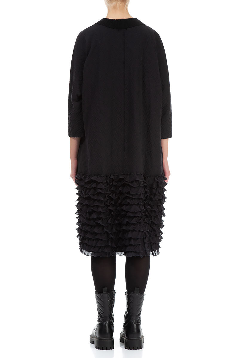 Ruffled Grey Wavy Cotton Dress 2