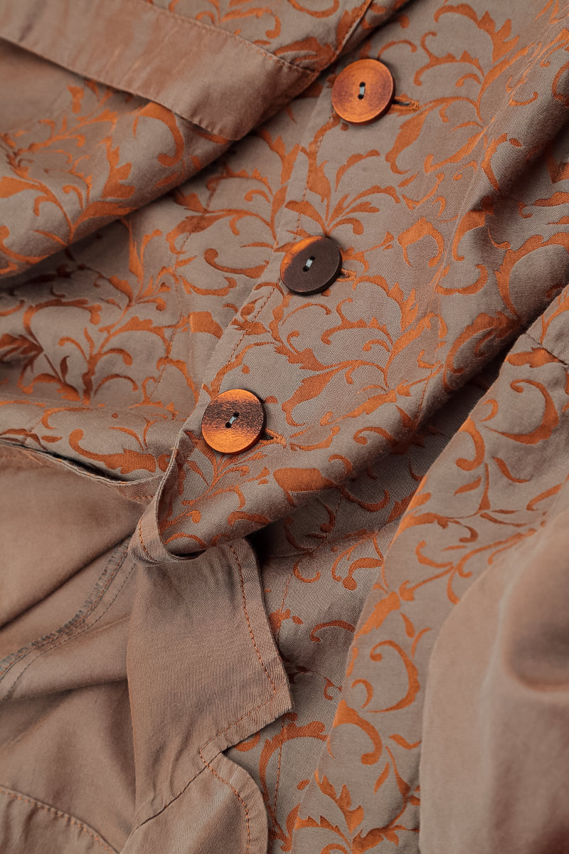 Ornamented Aged Copper Silk Cotton Jacket 5