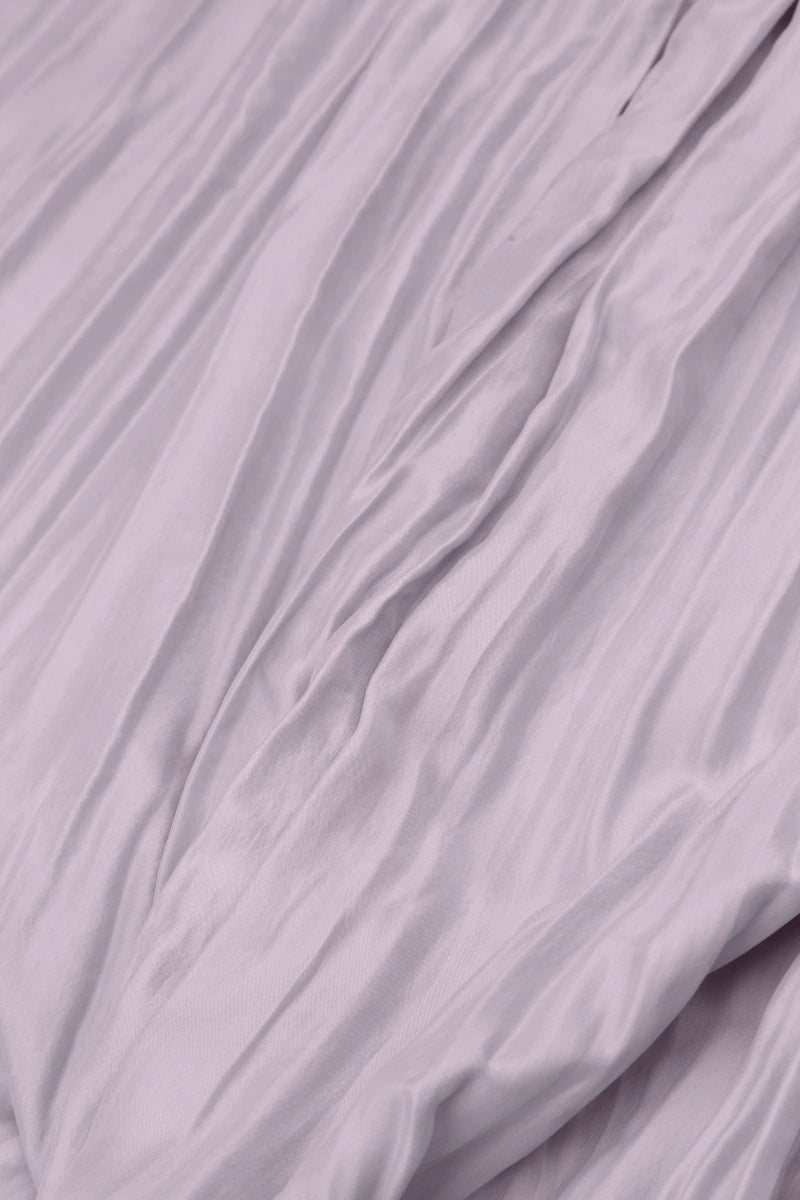 Romantic Lilac Crumpled Pure Silk Dress 5