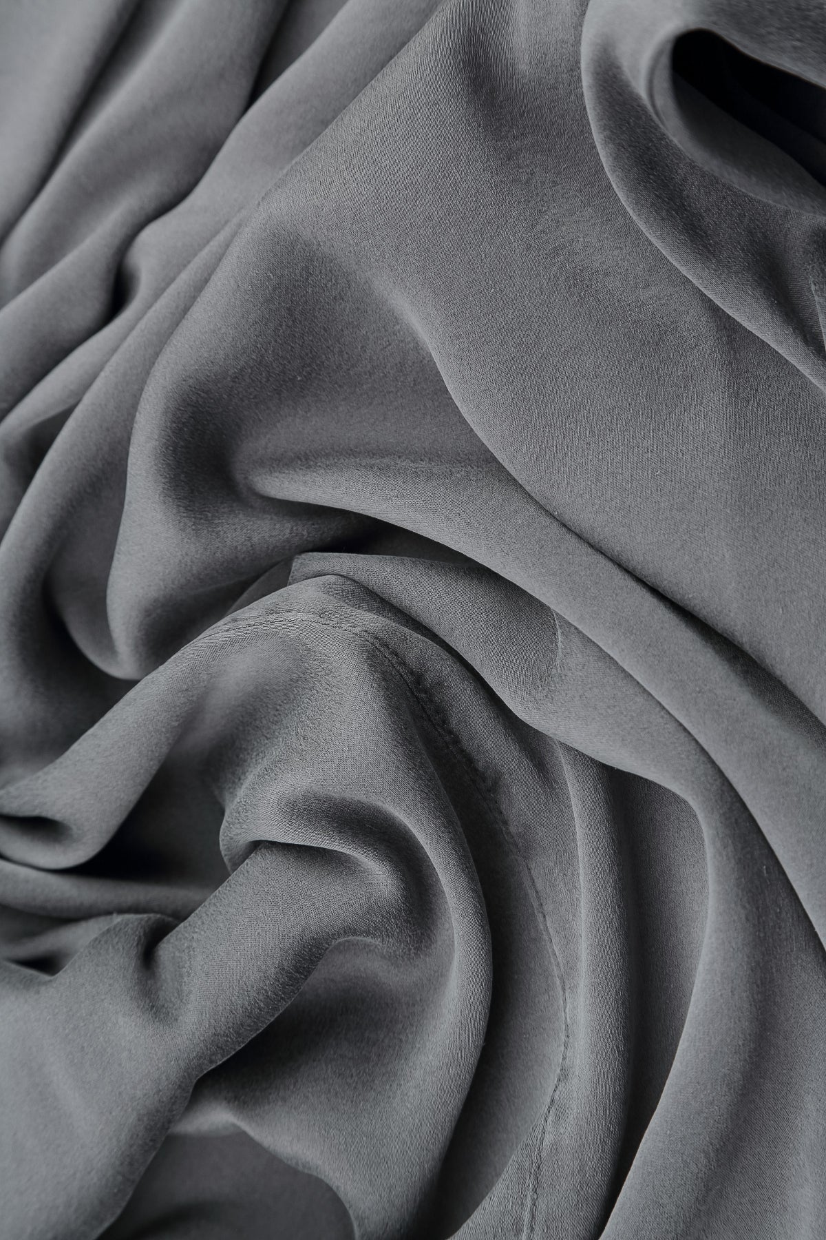 Sleeveless Longer Back Grey Silver Silk Top 5