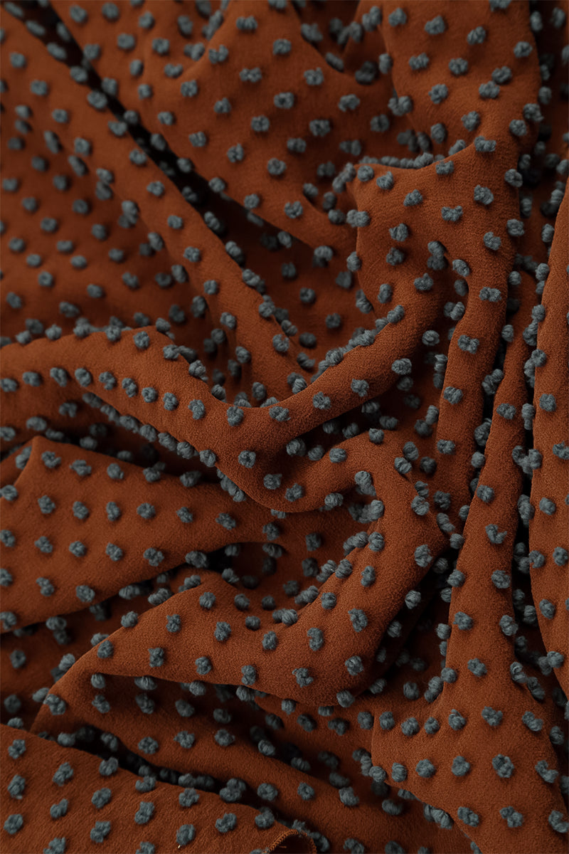 Layered Dotty Aged Copper Silk Dress 5