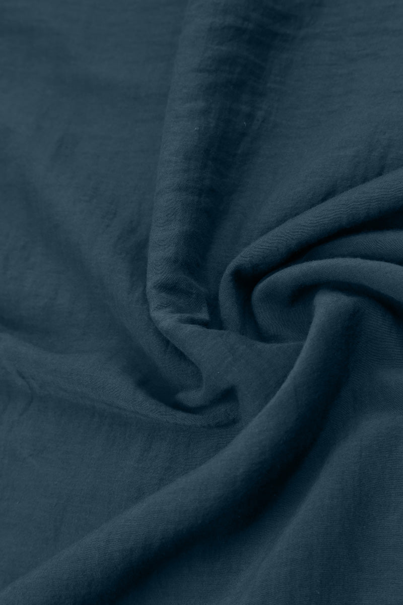 Layered Midnight Blue Silk Cotton Blouse 5