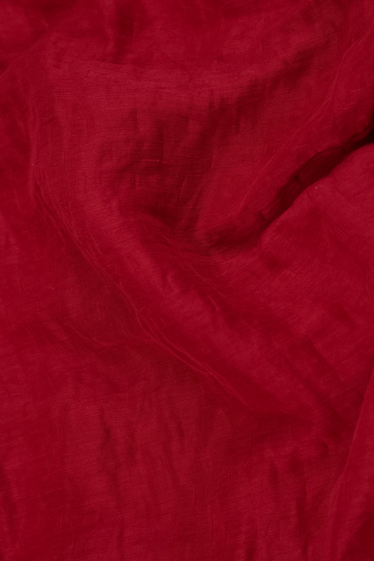 Loose Textured Cherry Red Silk Linen Shirt 5