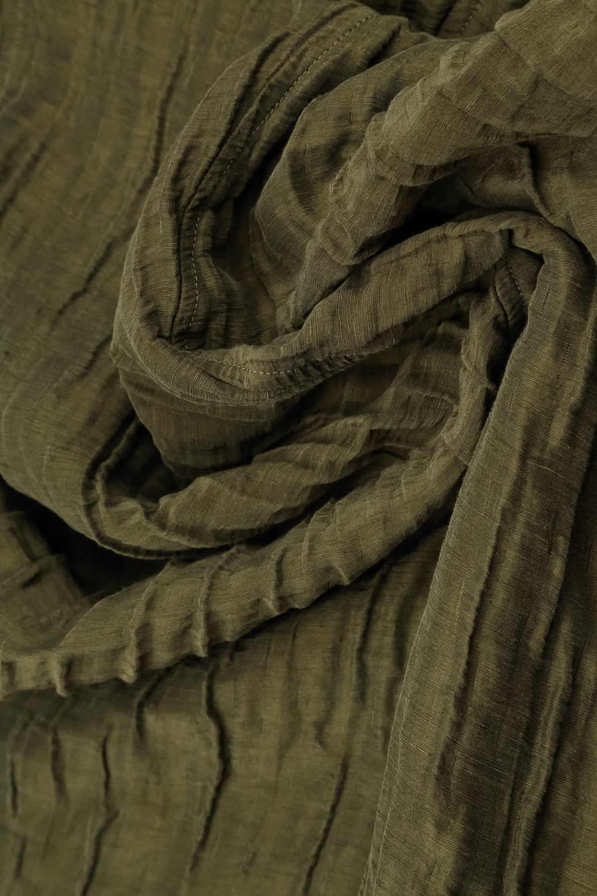 Two Pockets Crinkled Forest Mist Silk Linen Tunic 5