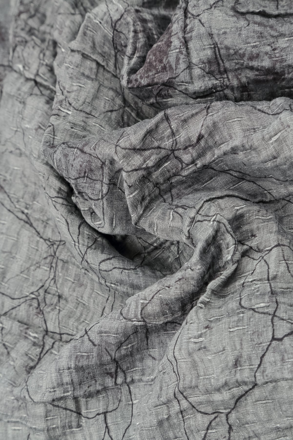 Dropped Edge Silver Marble Crinkled Silk Tunic 5