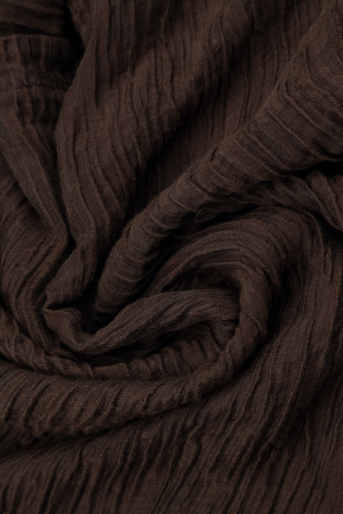 Romantic Crinkled Truffle Brown Silk Dress 5