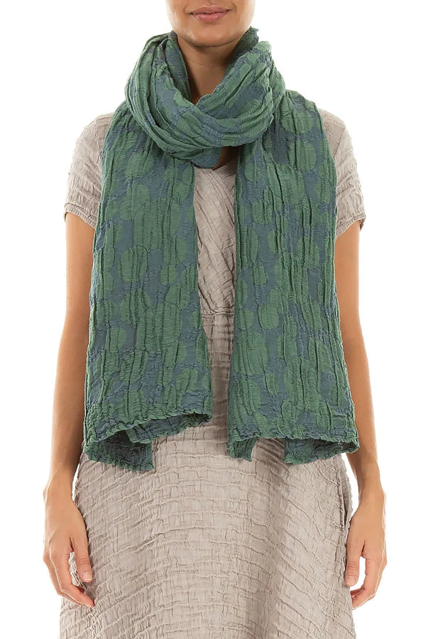 Sage Circle Silk Linen Scarf 1