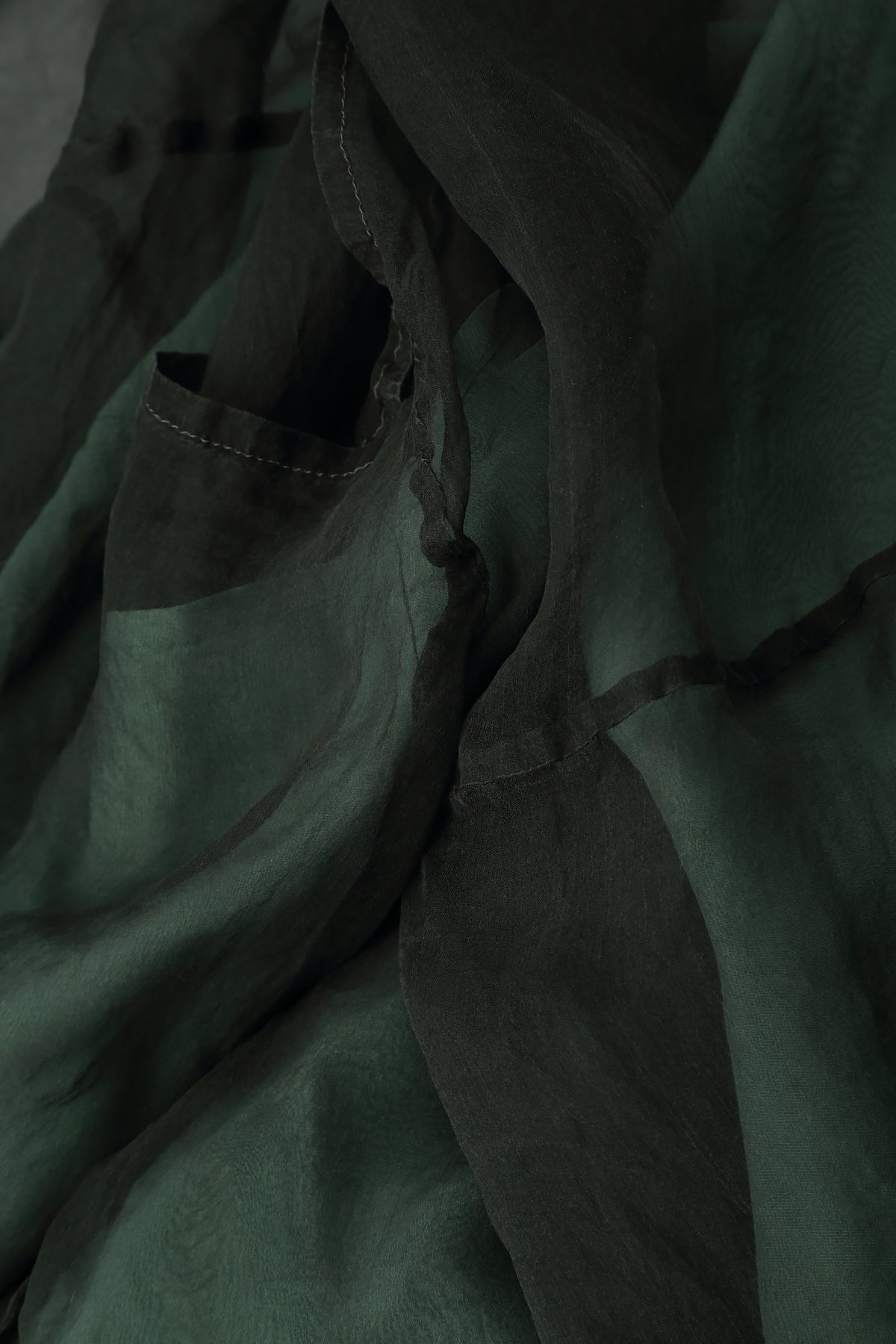 Sage Crumpled Silk Chiffon Dress 7