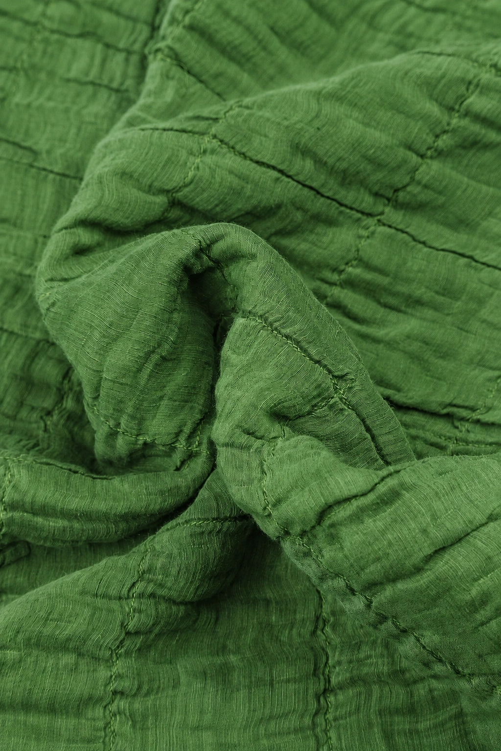 Shamrock Green Pleated Silk Linen Blouse