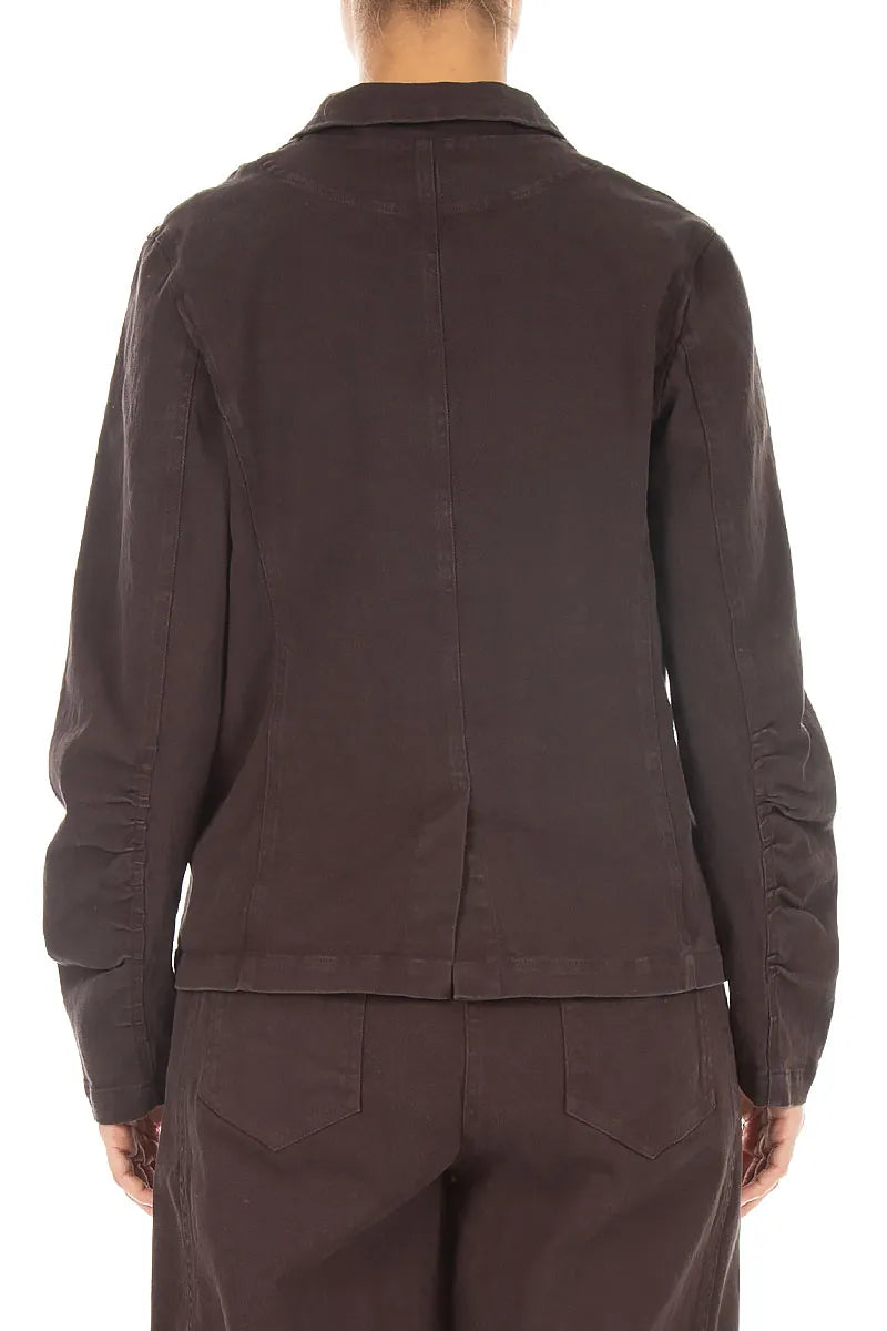 Shaped Truffle Brown Denim Cotton Jacket