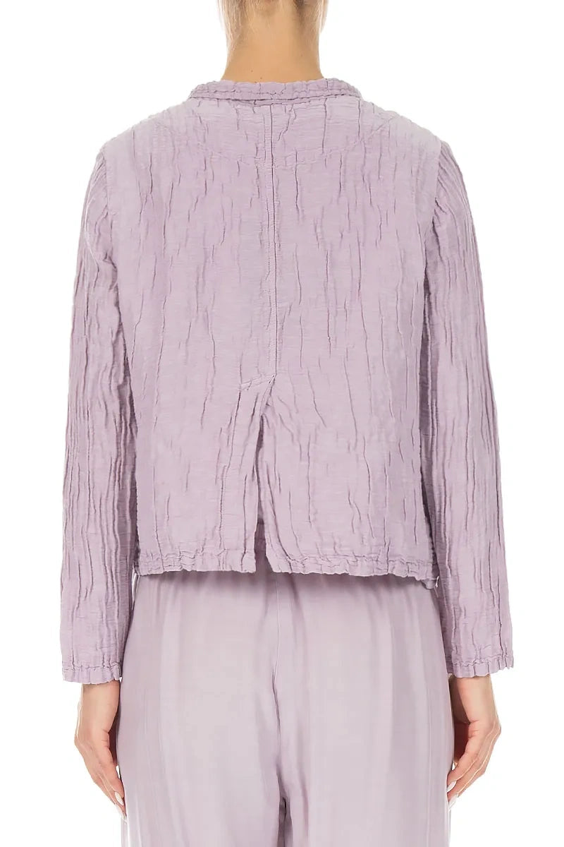 Short Crinkled Lilac Silk Linen Jacket 2