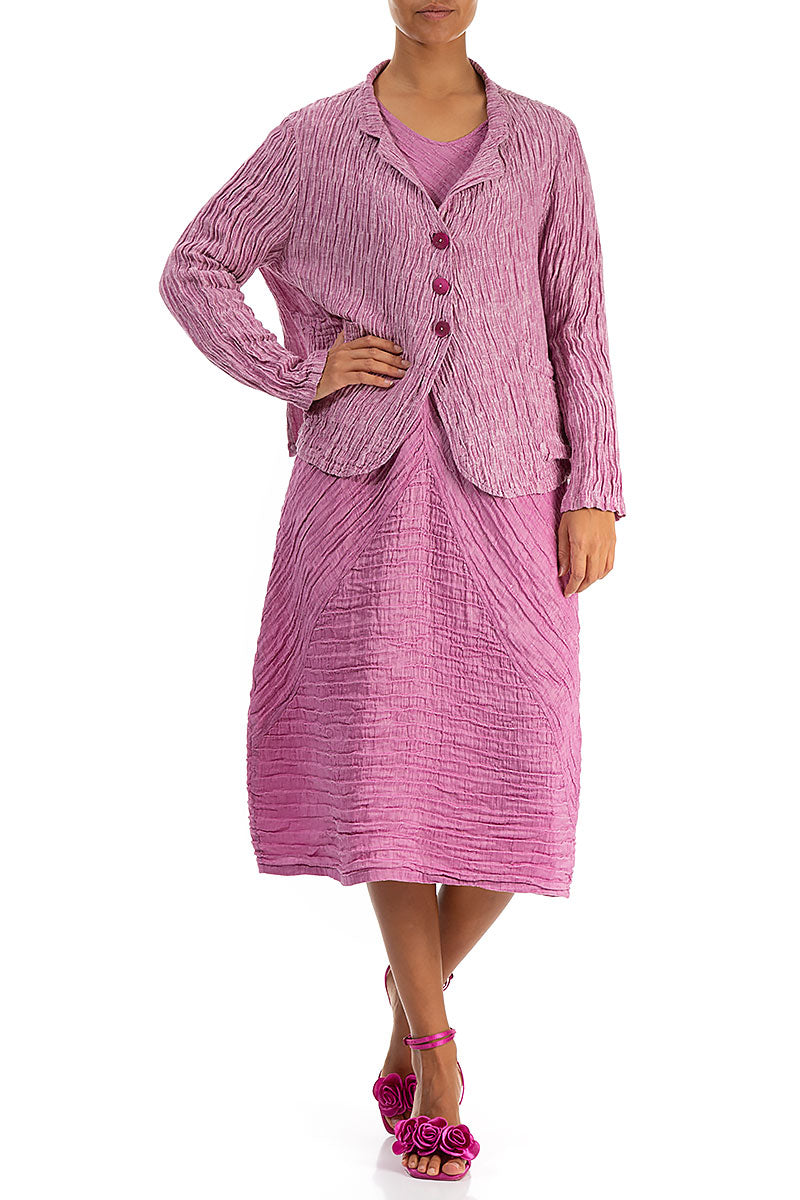 Short Crinkled Wild Berry Silk Jacket 4