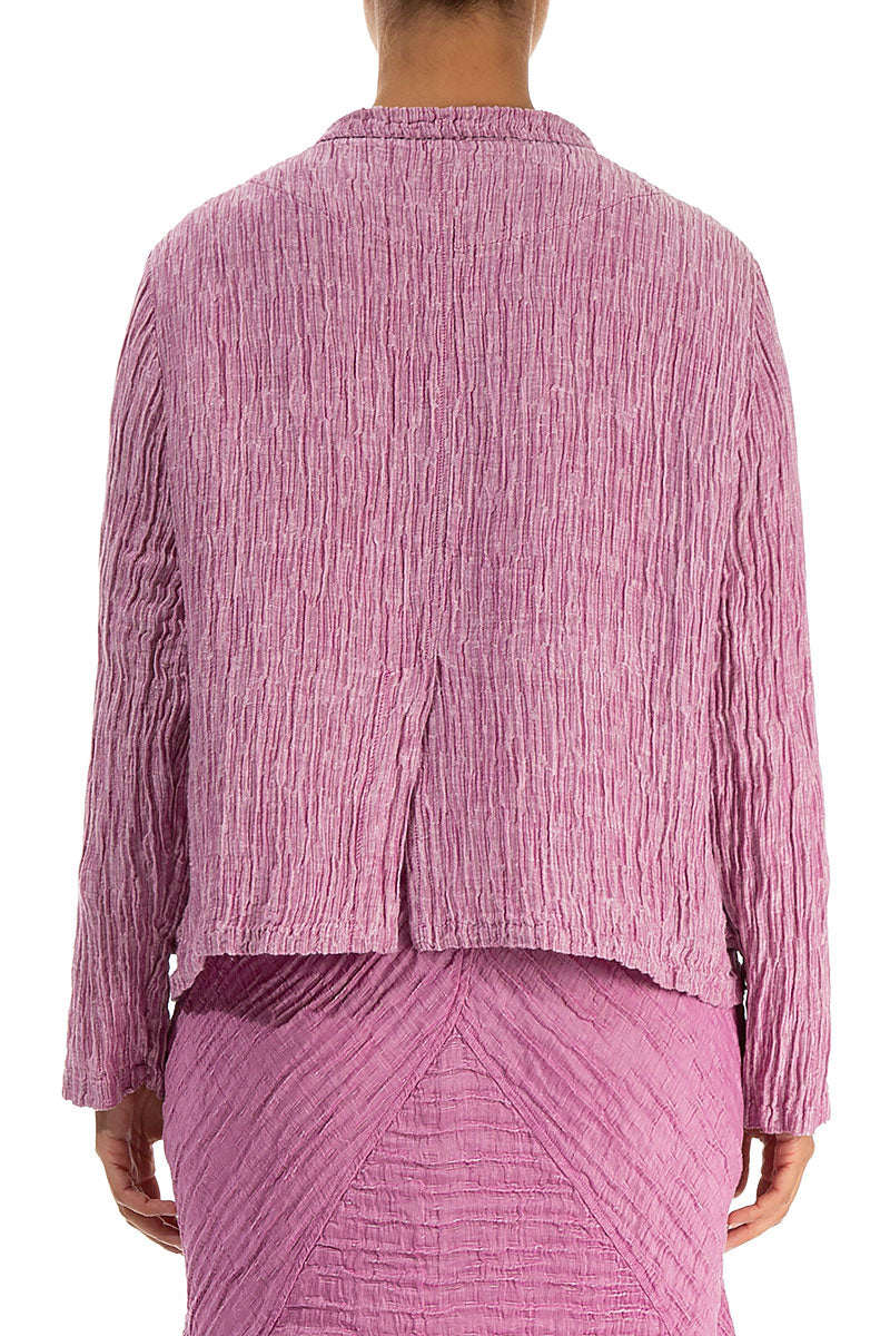 Short Crinkled Wild Berry Silk Jacket 2