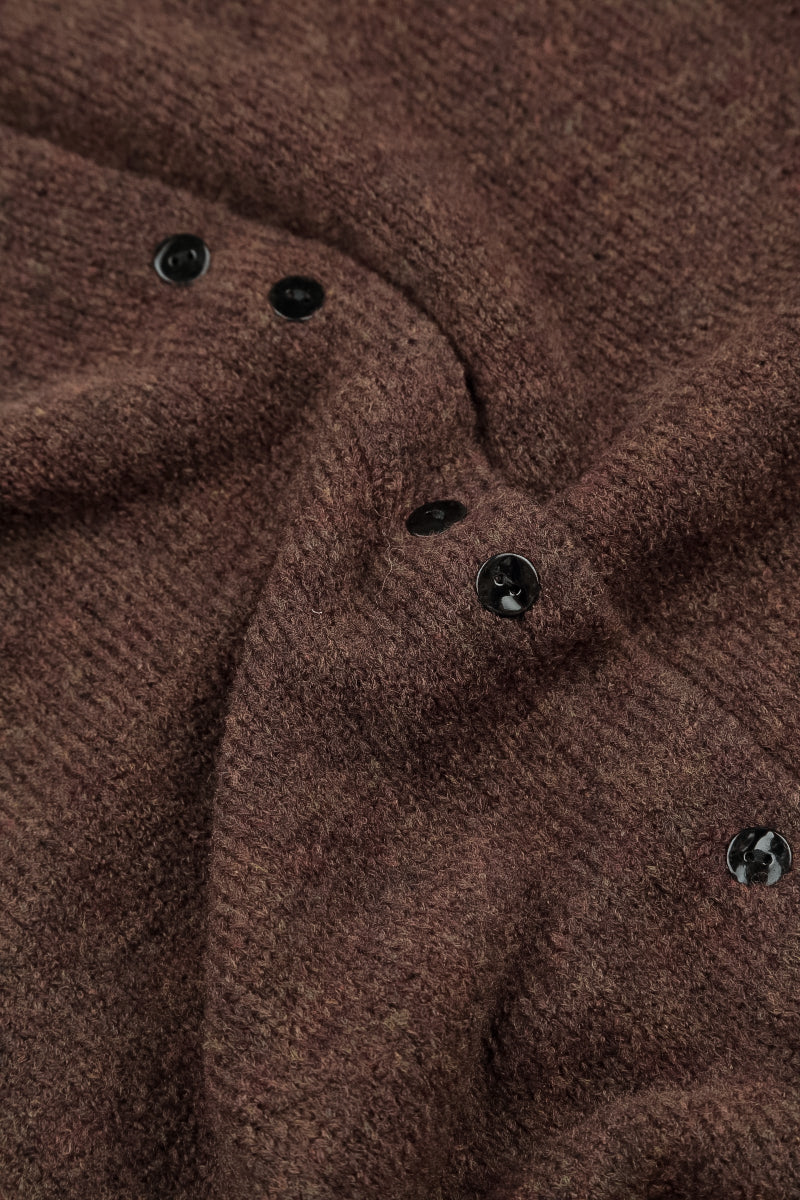 Short Loose Brown Wool Cardigan 5