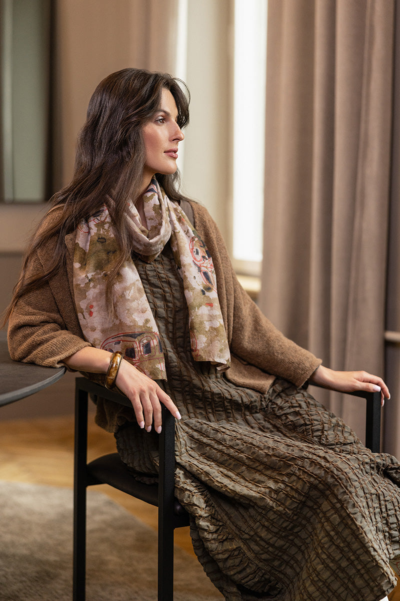 Short Loose Caramel Wool Cardigan 6