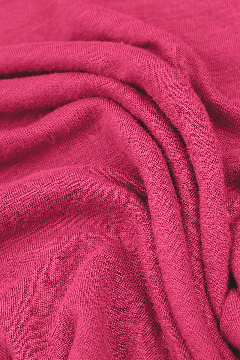 Short Sleeves Fuchsia Linen Jersey Top 5