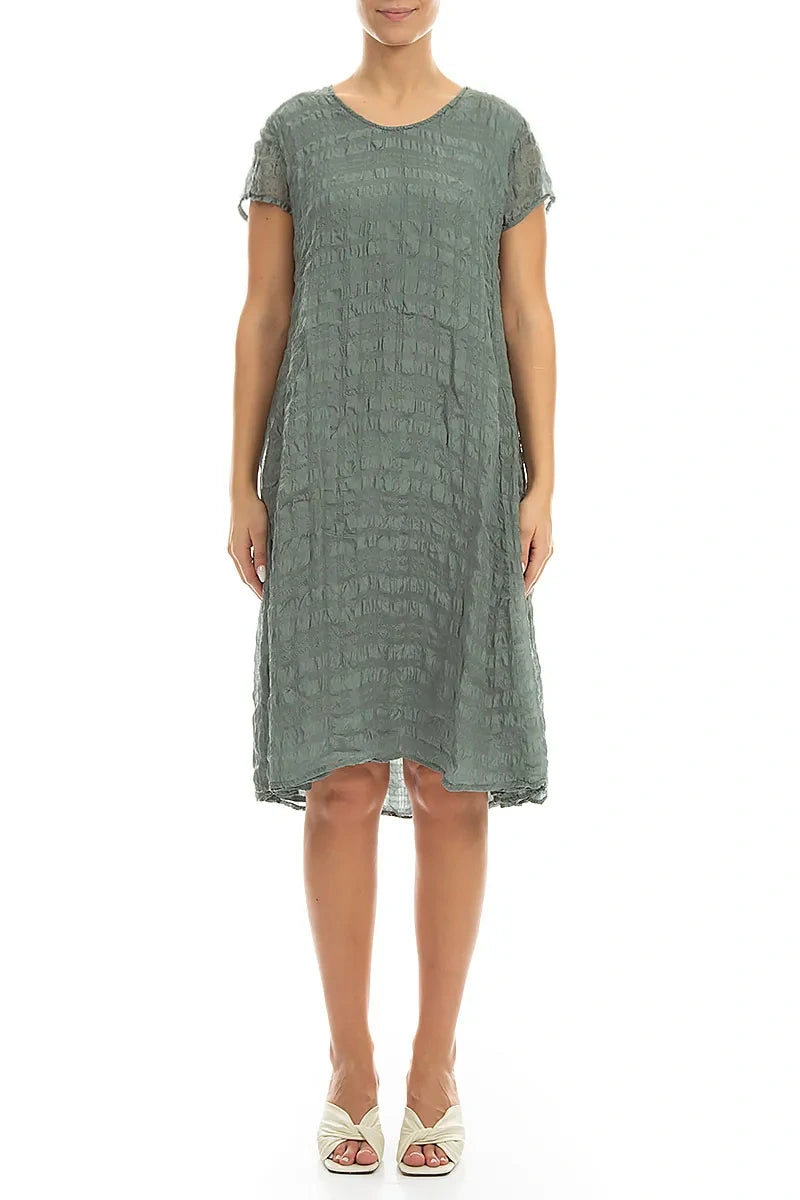 Short Sage Green Dresses June Dress Short Sleeves in Sage Green Linen/Cotton LizAlig Short Sage Green Dresses June Dress Short Sleeves in Sage Green Linen/Cotton LizAlig