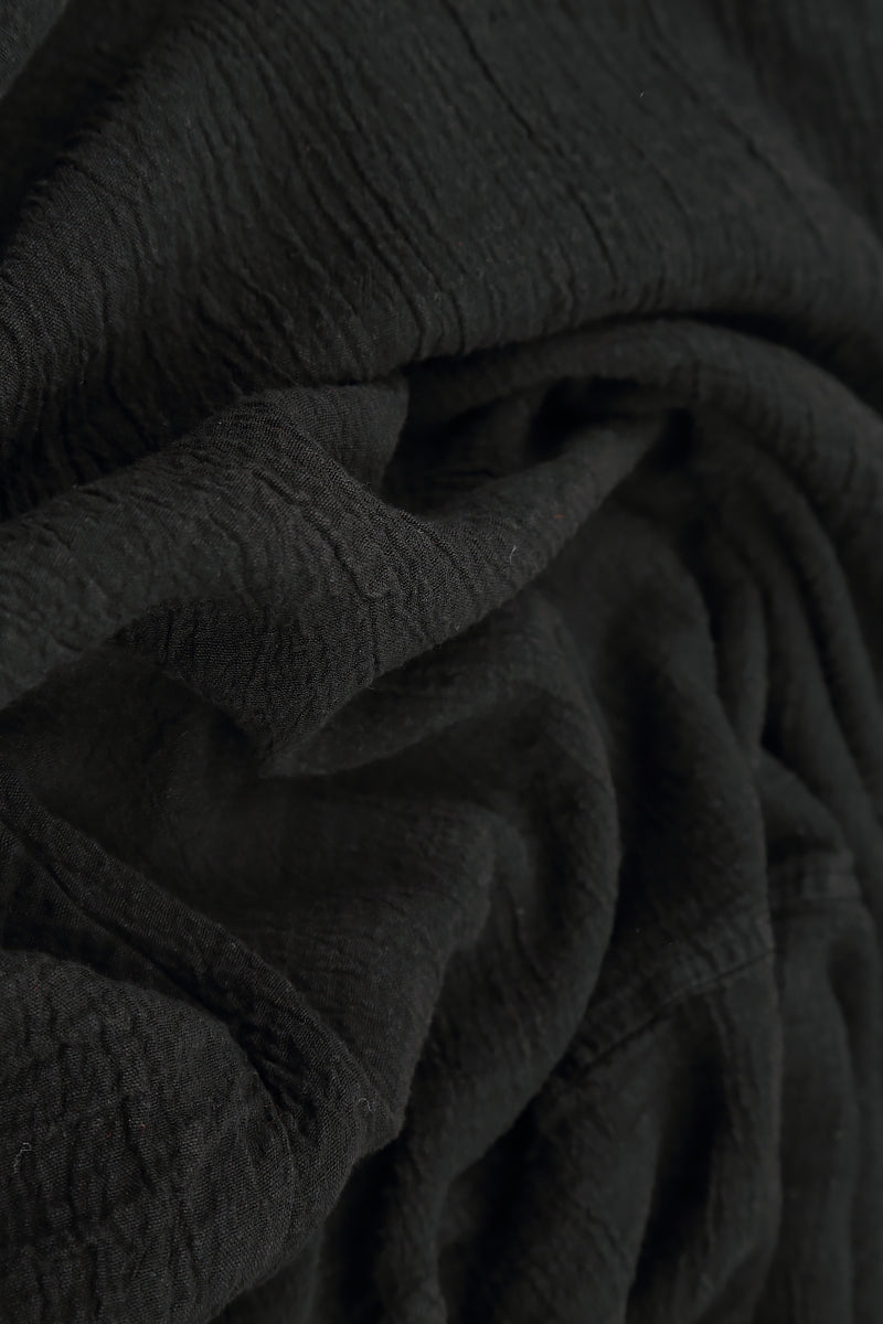 Side Pocket Black Linen Viscose Dress 5