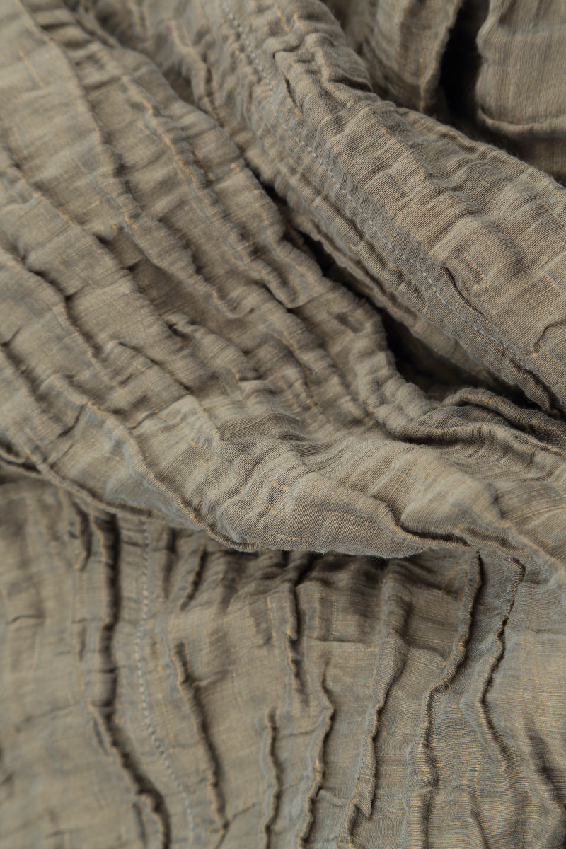 Side Pocket Crinkled Silver Sage Silk Linen Tunic 5