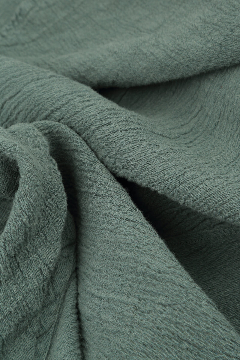 Side Pocket Sage Textured Linen Dress 7