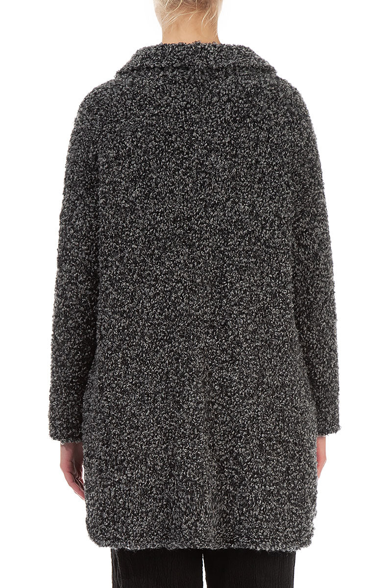 Side Pockets Mélange Grey Alpaca Wool Cardigan 2