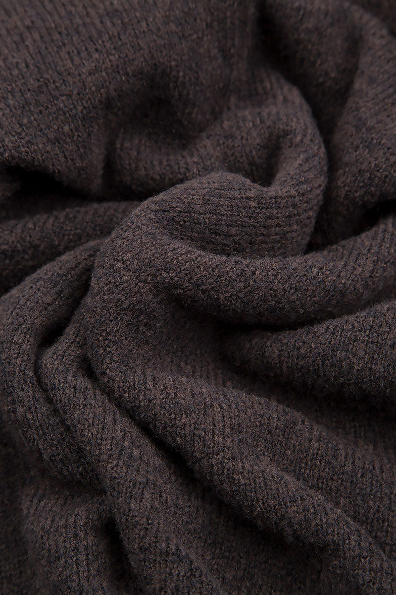 Side Split Chocolate Wool Sweater 5