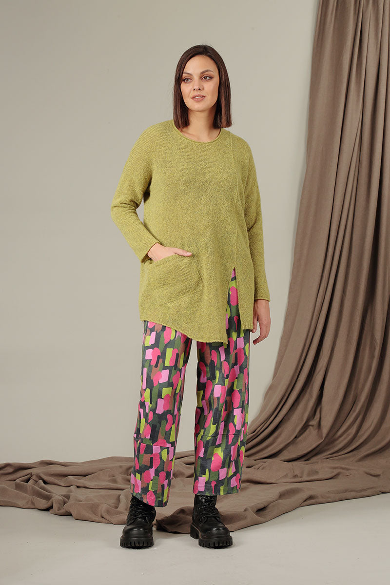 Side Split Golden Lime Wool Sweater 6