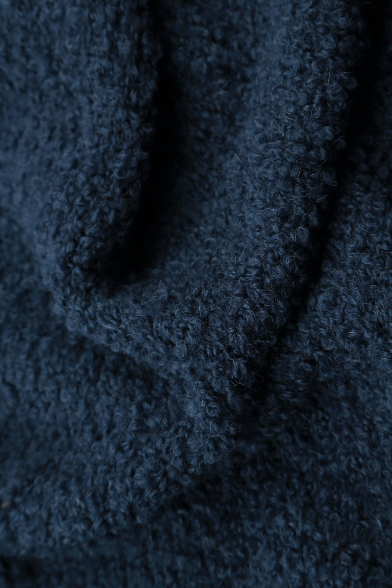 Side Zip Blue Violet Alpaca Wool Cardigan 5