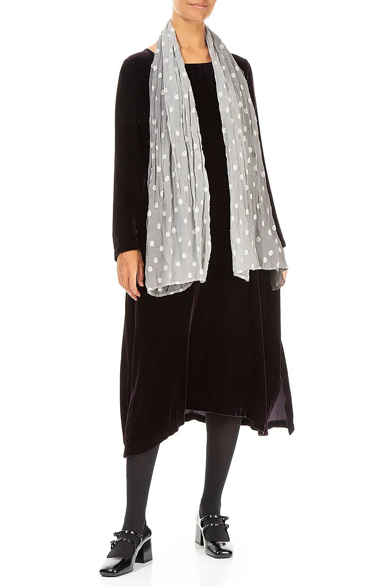 Silver Ombré Light Dotty Silk Scarf 2