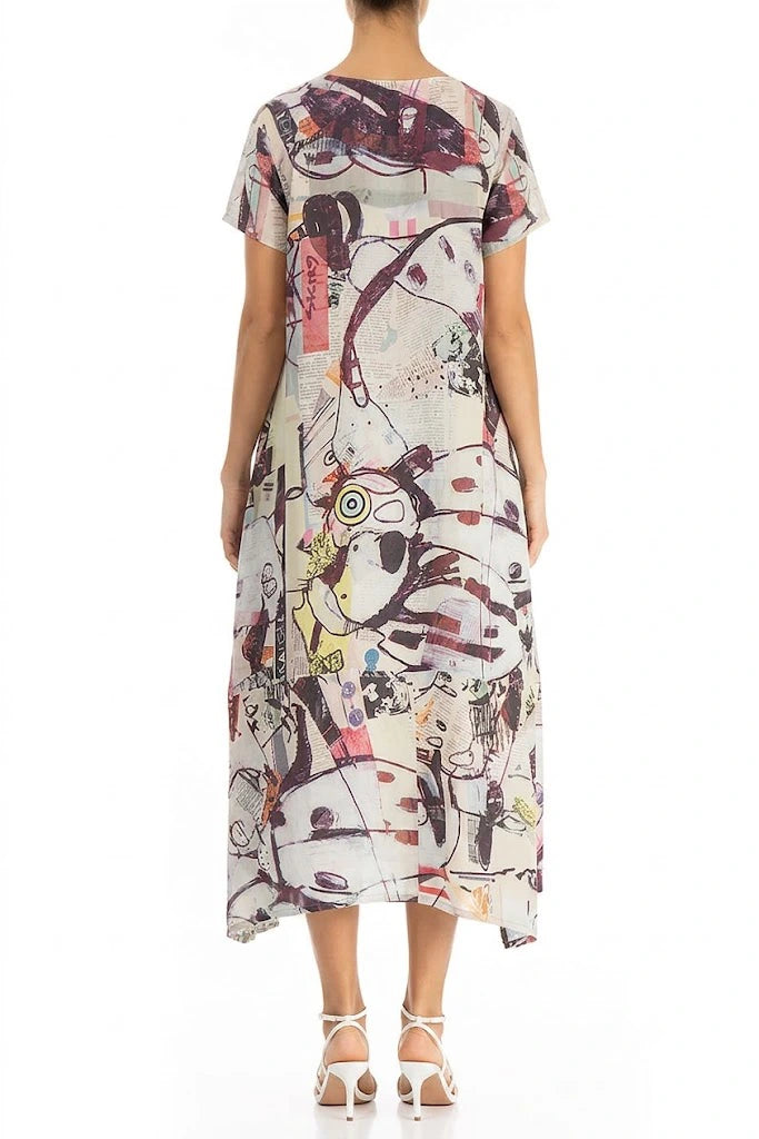Single Pocket Artful Elements Silk Bamboo Dress