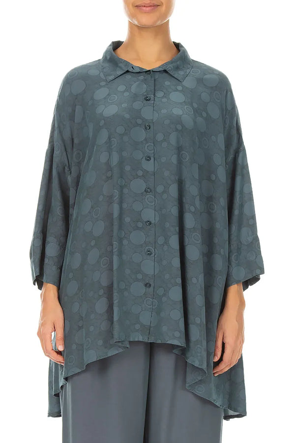 Slate Bubbles Silk Bamboo Shirt 1