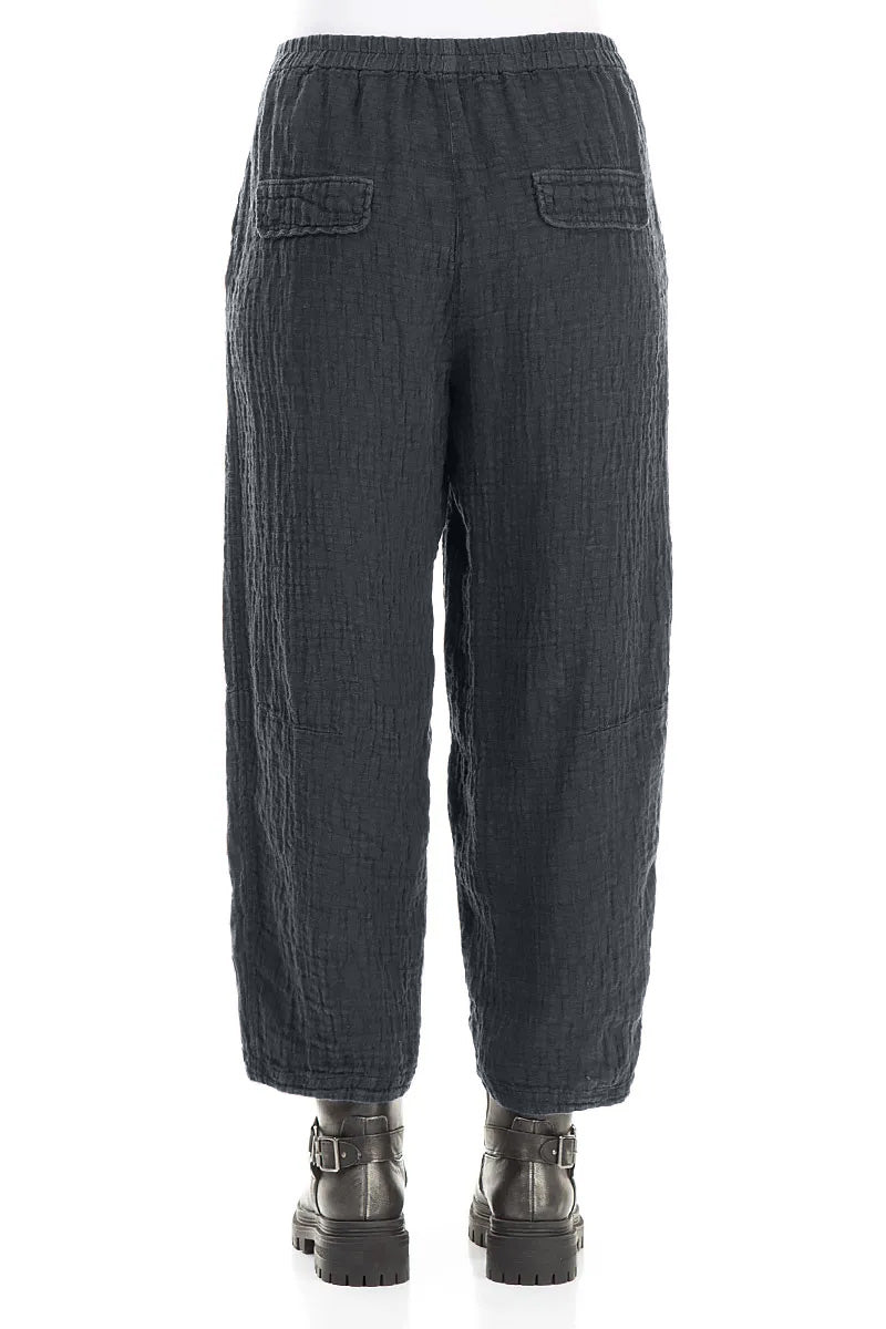 Slate Textured Linen Trousers