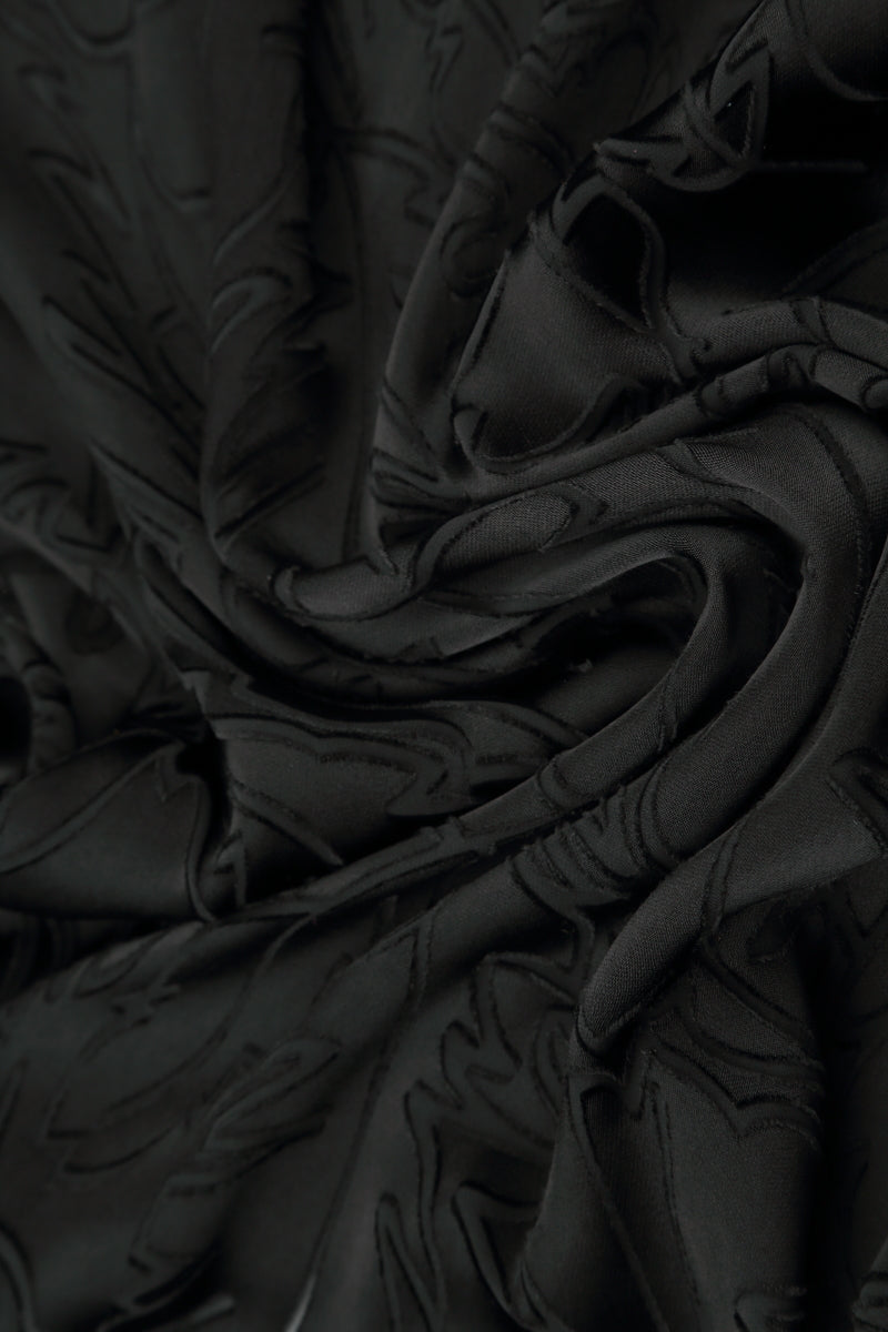 Sleeveless Black Devoré Feather Silk Top 5