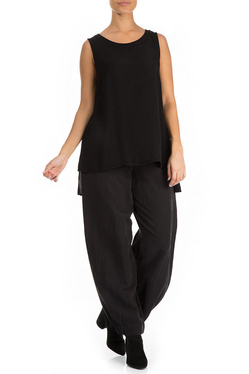 Sleeveless Black Viscose Top 4