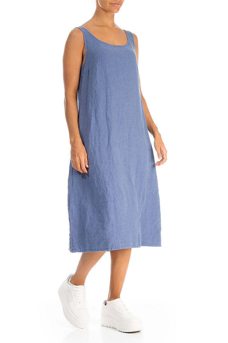 Sleeveless Blue Nova Linen Dress 3