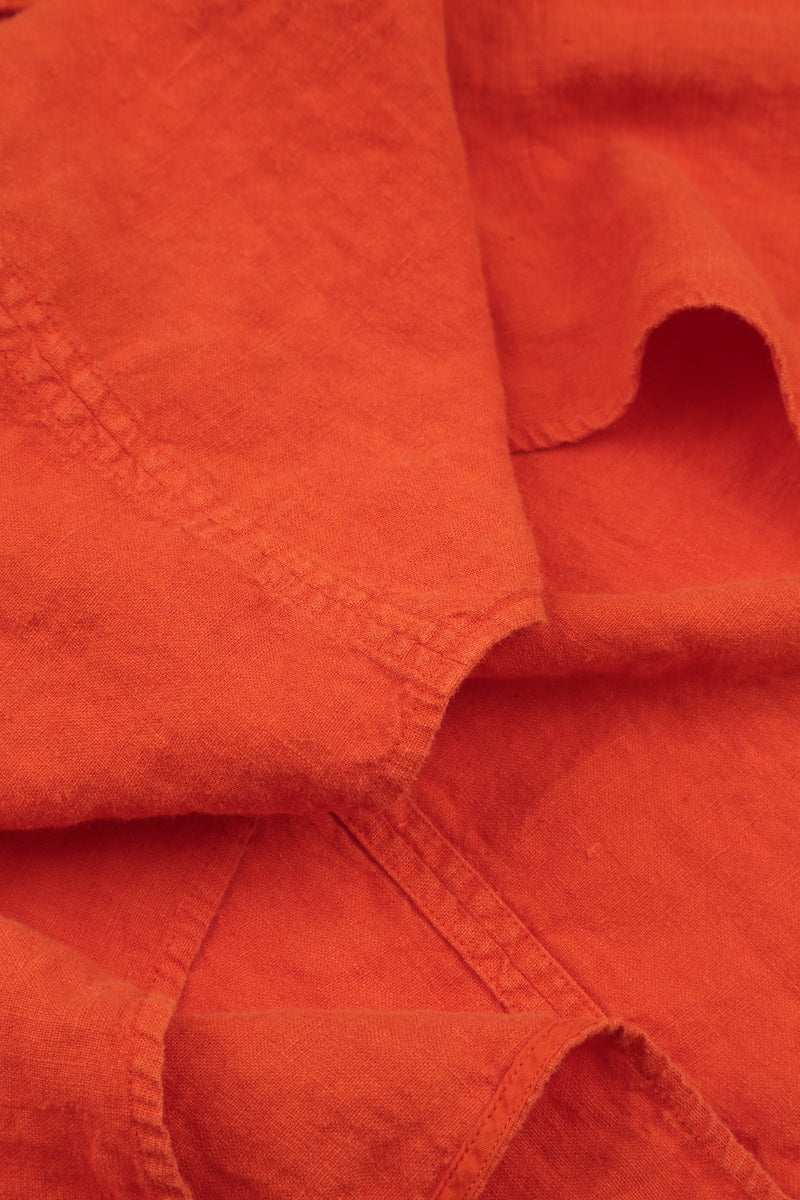 Sleeveless Flared Flame Orange Linen Top 5
