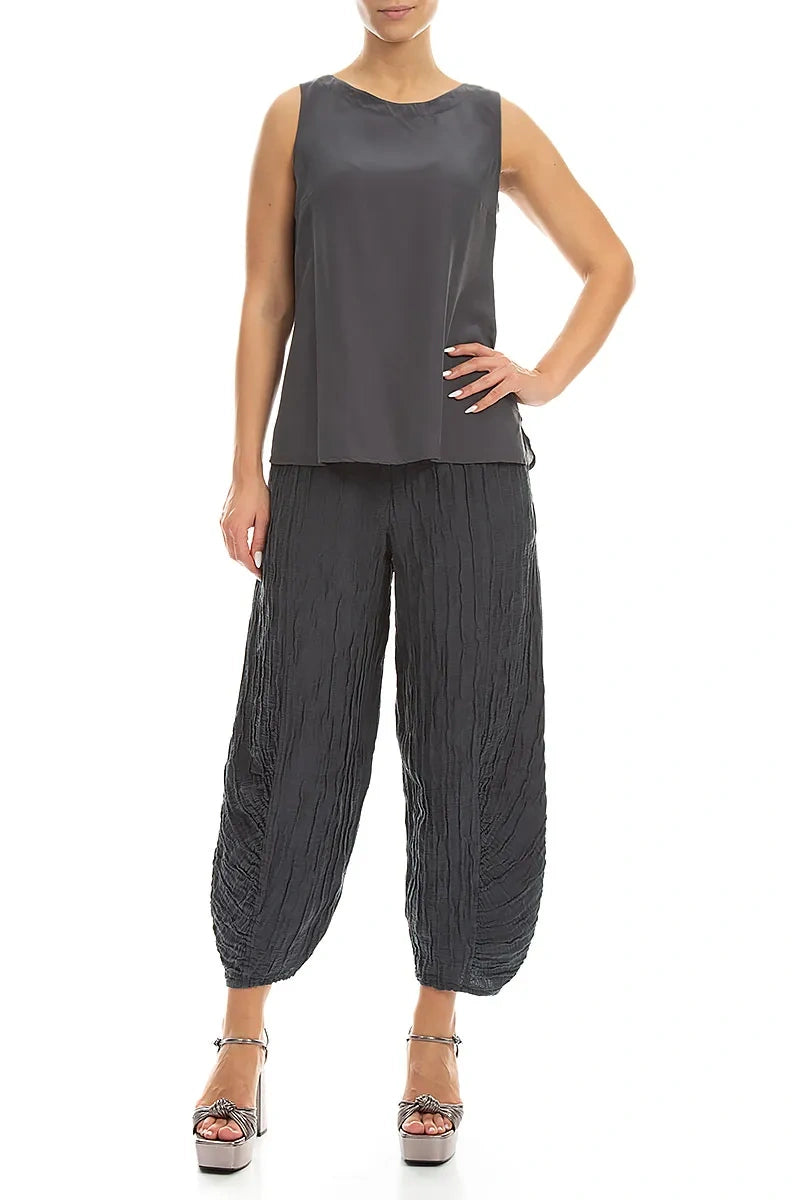 Sleeveless Graphite Silk Bamboo Top 4