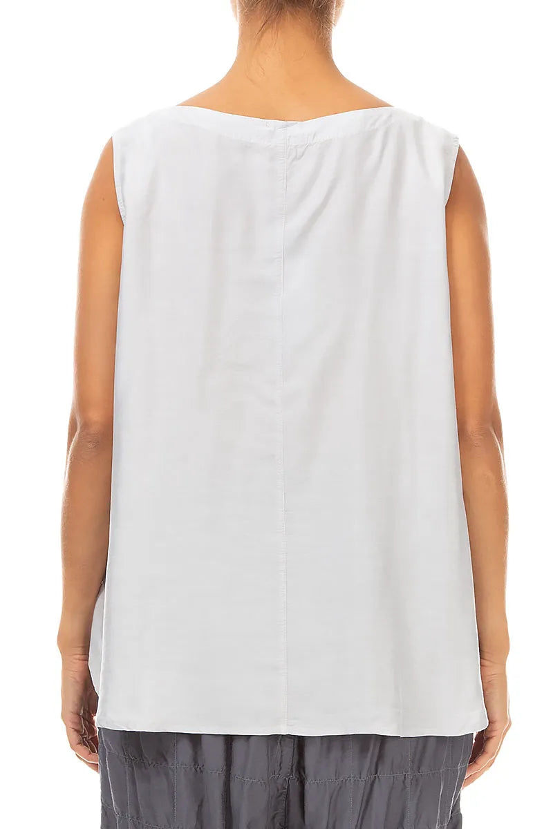 Sleeveless Pearl Grey Silk Bamboo Top 2