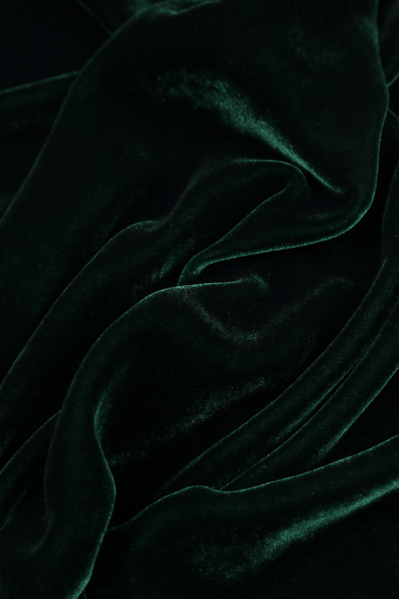 Sleeveless Pine Green Silk Velvet Shift Dress 5